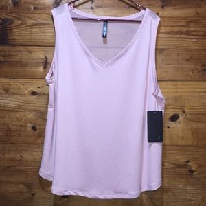 REFLEX MESH VNECK TANK TOP SIZE 2X DESERT MAUVE
